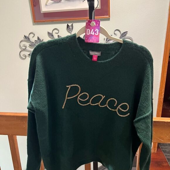 EUC Vince Camuto Forest Green Peace Oversized Sweater Size XS #043 - Picture 4 of 7